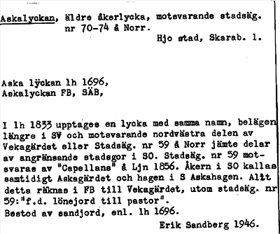 Bild på arkivkortet för arkivposten Askalyckan