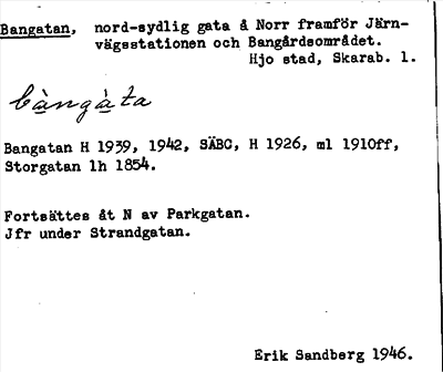 Bild på arkivkortet för arkivposten Bangatan