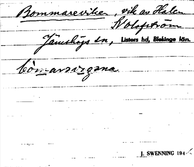 Bild på arkivkortet för arkivposten Bommareviken