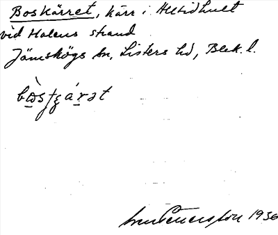 Bild på arkivkortet för arkivposten Boskärret