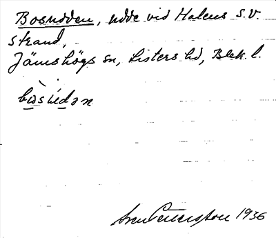 Bild på arkivkortet för arkivposten Bosudden