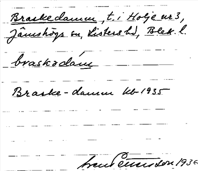Bild på arkivkortet för arkivposten Braskedamm