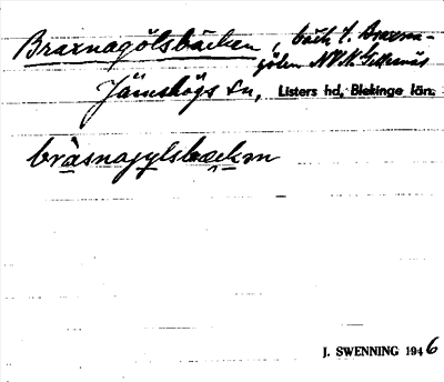 Bild på arkivkortet för arkivposten Braxnagölsbäcken