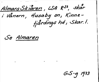 Bild på arkivkortet för arkivposten Almars Skiären, se Almaren