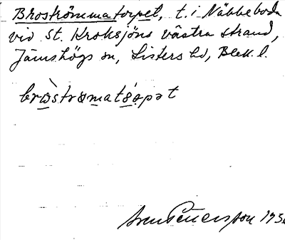 Bild på arkivkortet för arkivposten Broströmmatorpet