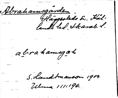 Bild på arkivkortet för arkivposten Abrahamsgården