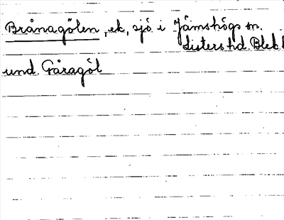 Bild på arkivkortet för arkivposten Brånagölen