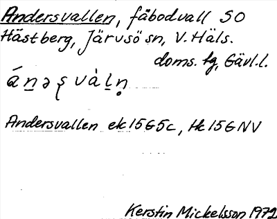 Bild på arkivkortet för arkivposten Andersvallen