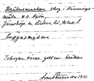 Bild på arkivkortet för arkivposten Bräknemarken