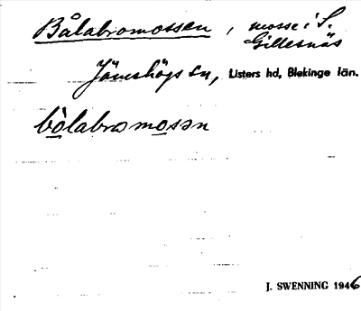 Bild på arkivkortet för arkivposten Bålabromossen