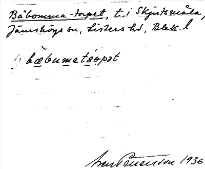 Bild på arkivkortet för arkivposten Bäbomma-torpet