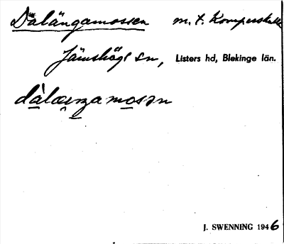 Bild på arkivkortet för arkivposten Dalängamossen
