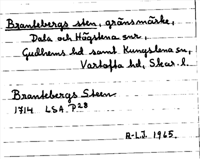 Bild på arkivkortet för arkivposten Brantebergs sten