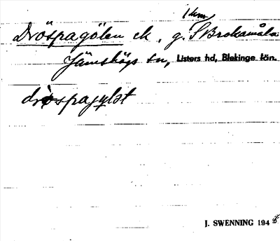 Bild på arkivkortet för arkivposten Dröspagölen