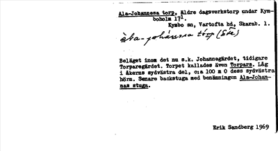 Bild på arkivkortet för arkivposten Ala-Johannesa torp