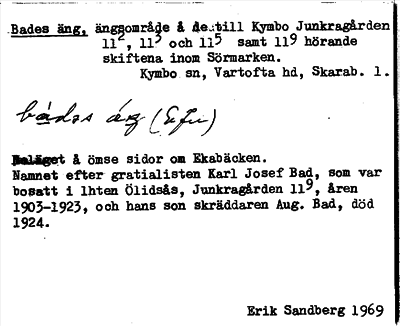 Bild på arkivkortet för arkivposten Bades äng