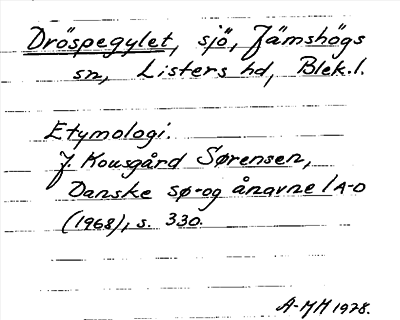 Bild på arkivkortet för arkivposten Dröspegylet