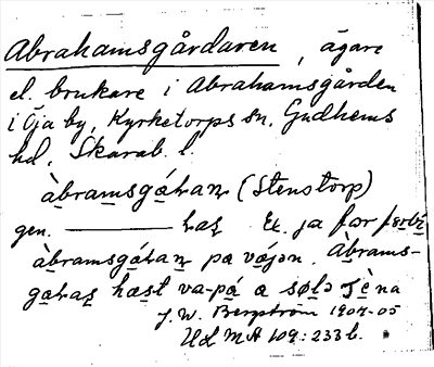 Bild på arkivkortet för arkivposten Abrahamsgårdaren