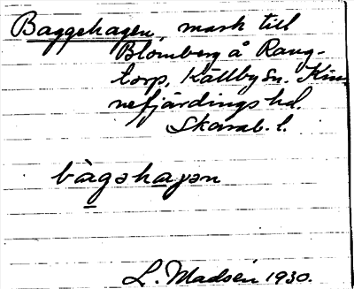 Bild på arkivkortet för arkivposten Baggehagen