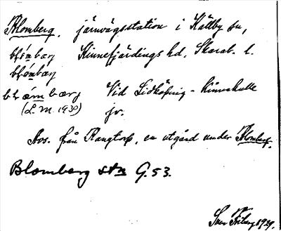 Bild på arkivkortet för arkivposten Blomberg