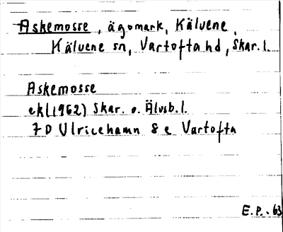 Bild på arkivkortet för arkivposten Askemosse