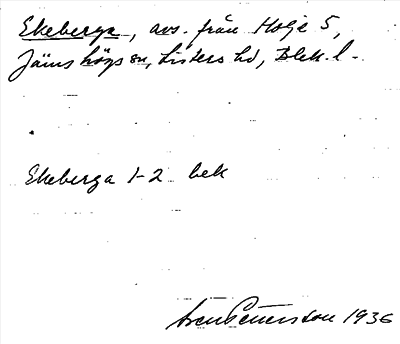 Bild på arkivkortet för arkivposten Ekeberga