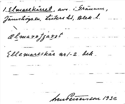 Bild på arkivkortet för arkivposten Elmarekärret