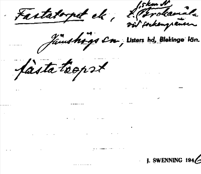 Bild på arkivkortet för arkivposten Fastatorpet
