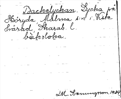 Bild på arkivkortet för arkivposten Backelyckan