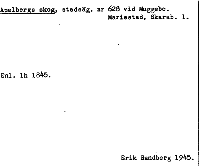 Bild på arkivkortet för arkivposten Apelbergs skog