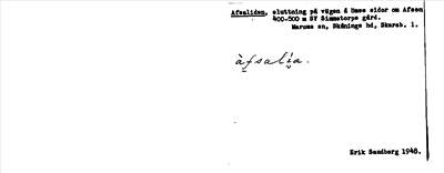 Bild på arkivkortet för arkivposten Afsaliden