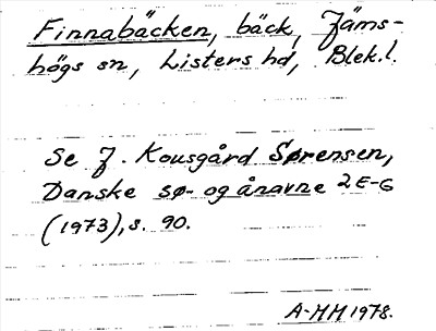Bild på arkivkortet för arkivposten Finnabäcken