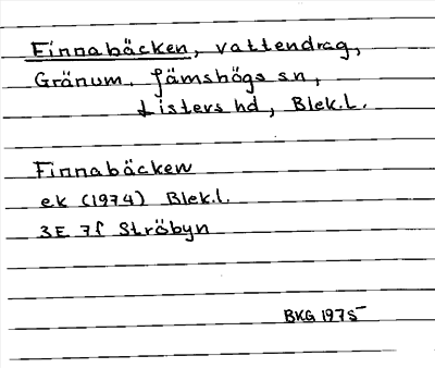 Bild på arkivkortet för arkivposten Finnabäcken