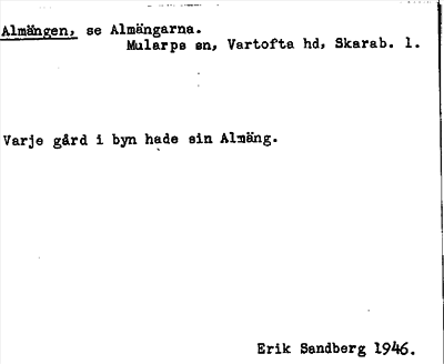 Bild på arkivkortet för arkivposten Almängen, se Almängarna