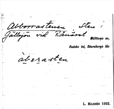 Bild på arkivkortet för arkivposten Abborrastenen