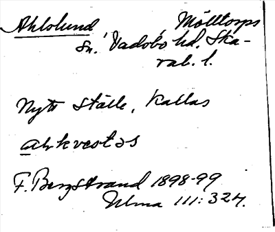 Bild på arkivkortet för arkivposten Ahlslund