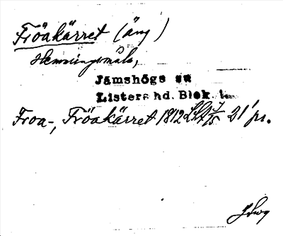 Bild på arkivkortet för arkivposten Fröakärret
