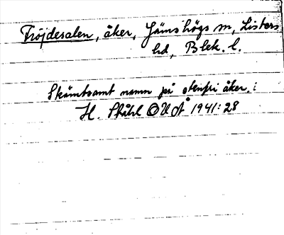 Bild på arkivkortet för arkivposten Fröjdesalen
