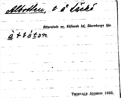 Bild på arkivkortet för arkivposten Albotten
