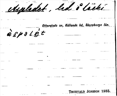 Bild på arkivkortet för arkivposten Aspledet