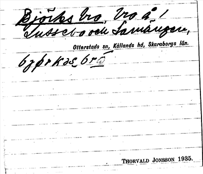 Bild på arkivkortet för arkivposten Björks bro