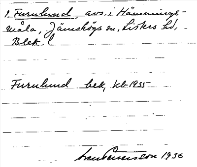 Bild på arkivkortet för arkivposten Furulund