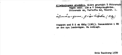 Bild på arkivkortet för arkivposten Allmänningens grushåla