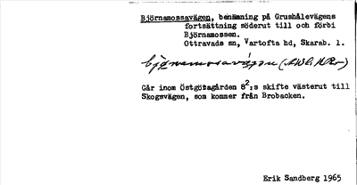 Bild på arkivkortet för arkivposten Björnamossavägen