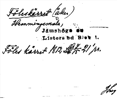 Bild på arkivkortet för arkivposten Föleskärret