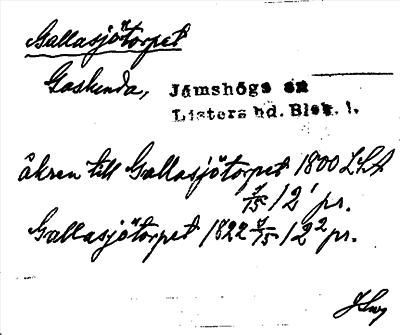 Bild på arkivkortet för arkivposten Gallasjötorpet