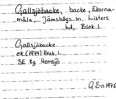 Bild på arkivkortet för arkivposten Gallsjöbacke