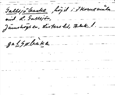 Bild på arkivkortet för arkivposten Gallsjöbacke