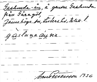 Bild på arkivkortet för arkivposten Gaslunda-ån