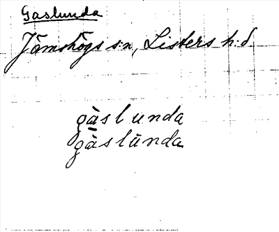 Bild på arkivkortet för arkivposten Gaslunda